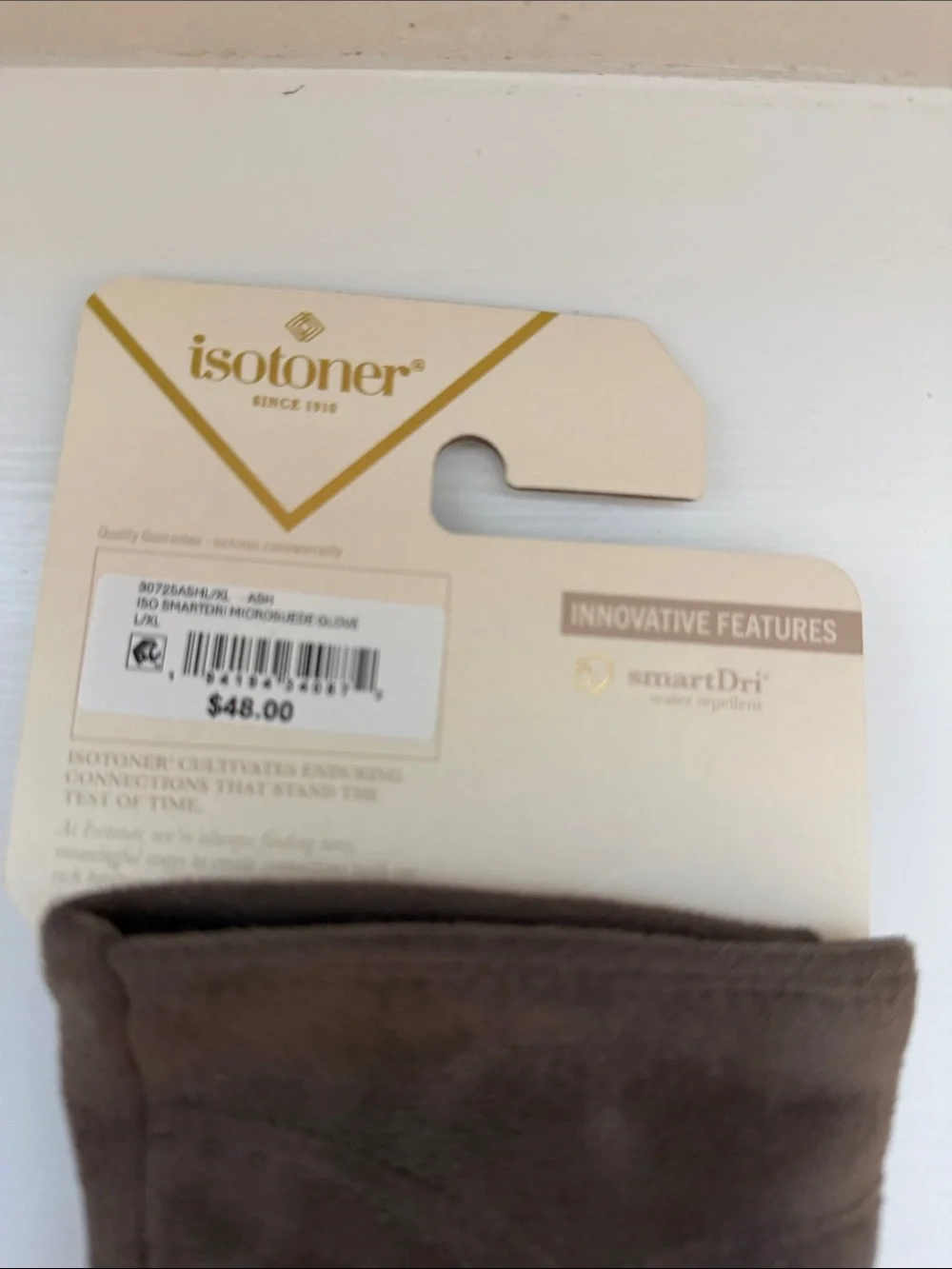 NWT Isotoner Gray Micro Suede Gloves